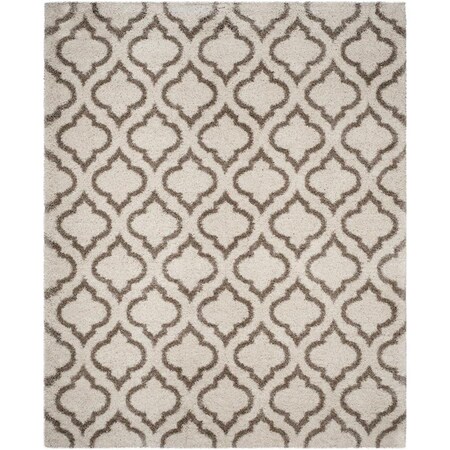 Flowers First 8 x 10 ft. Hudson Shag Power Loomed Rug; Ivory & Beige - Large Rectangle FL2149522